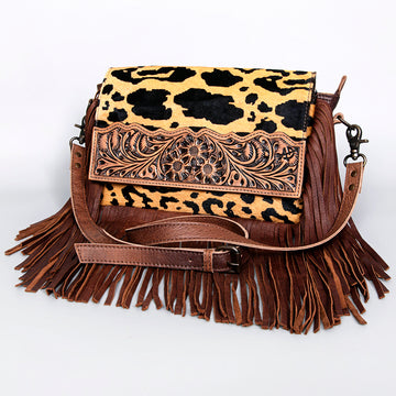 American Darling Clutch Hair on Hand Tooled Genuine Leather Western Women Bag Handbag Purse | Cute